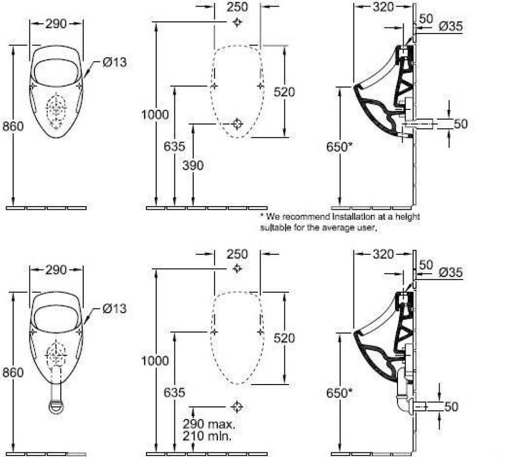 Фото Villeroy&Boch O'Novo 750800R1 Писсуар подвесной (альпийский белый)
