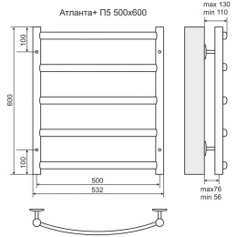 Фото Полотенцесушитель водяной Terminus Атланта плюс Эконом 4630080267633