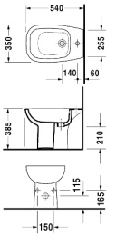 Биде напольное Duravit D-Code 22381000002, белый
