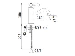 Фото Смеситель для раковины Mamoli Country 42930000000K без донного клапана, matt black