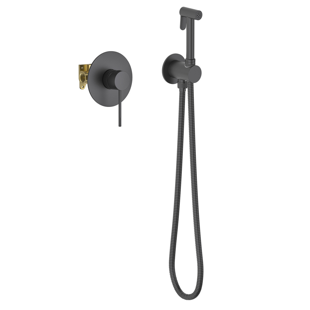 Смеситель встроенный с гигиеническим душем Timo Saona 2389/03SM черный