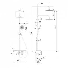 Смесители для ванной Смеситель для ванны и душа Lemark Tropic (LM7012BL)