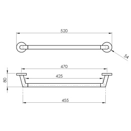 Remer Guest GS40NO Держатель для полотенца 502 мм (черный матовый)