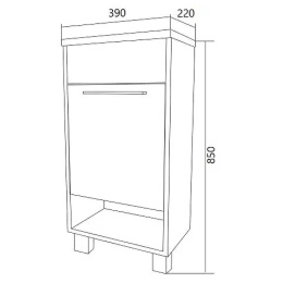 Фото 1Marka У85920 Тумба с раковиной Lira 40Н 1д. Белый глянец R