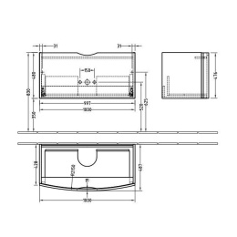 Тумба под раковину A626DNDN VILLEROY&BOCH NEXT2U, 1000 x 480 x 490 мм