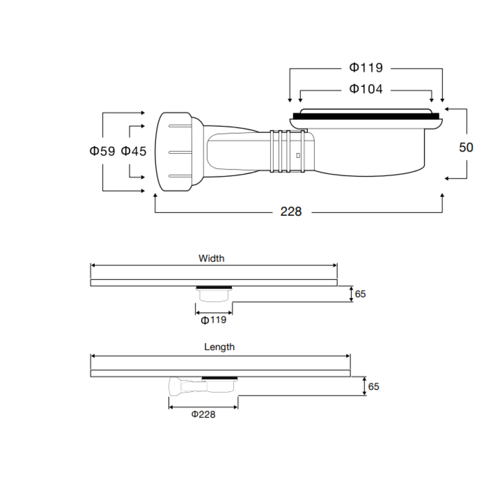 Сифон с гидрозатовром Vincea (Vsph-D132)
