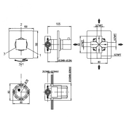 Фото Встраиваемый дивертор Paini Grazia 21CR471 хром