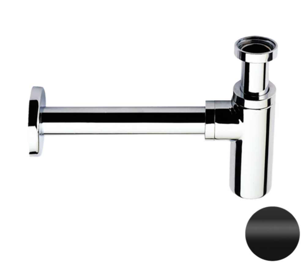 Фото Сифон 1”1/4 Remer 958LNO, черный матовый