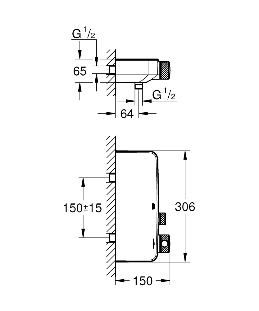 Grohe SmartControl 34719000 Термостат для душа с подключением шланга
