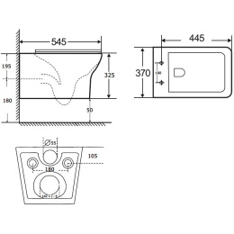 Чаша напольного унитаза Aquanet Rimless Cube-C CL-12248B