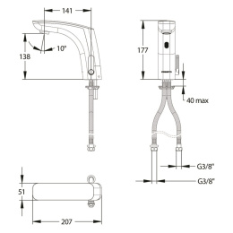 Фото Смеситель бесконтактный Presto Nova 55387 черный