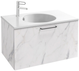 Тумба под раковину Jacob Delafon Odeon Rive Gauche 70 см, EB2511-RX-NR4, цвет белый мрамор, ручки на