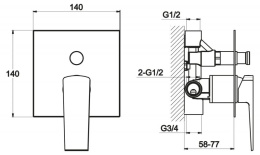Фото Смеситель для душа BelBagno Arlie ARL-BASM-CRM