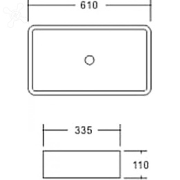 Раковина на столешницу 61 см SantiLine (SL-1073MB)черный