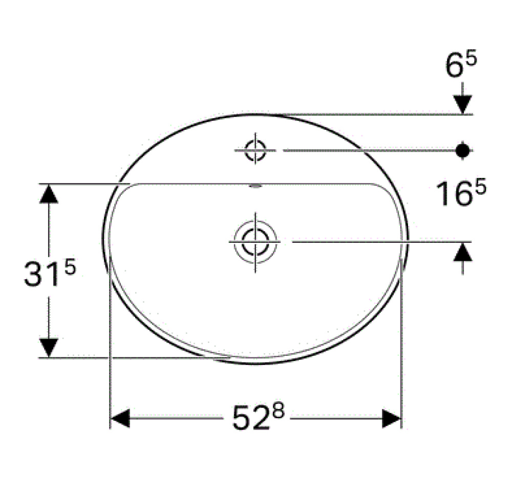 Фото Geberit Variform 500.720.01.2 Раковина, встраиваемая сверху, накладная
