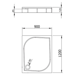 Душевой поддон из искусственного камня Radaway Paros D 90x120x13 белый MBD9012-03-1
