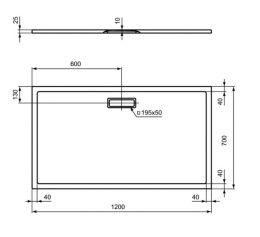 Поддон душевой Ideal Standart Ultra Flat New T447601 120 x 70 см ультратонкий, прямоугольный, белый