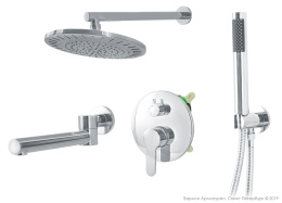 Смеситель встраиваемый KRONA в монтажном корпусе 3-х режимный с душевым гарнитуром Lux Варион 768597