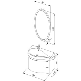 Мебель для ванной Aquanet Сопрано 95 L белый (3 ящика)