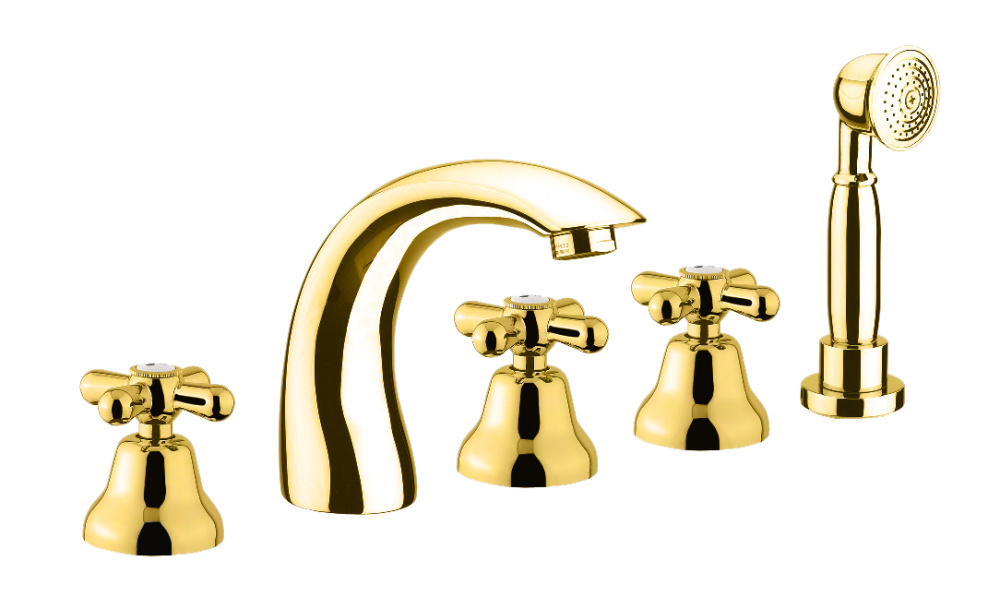 Фото Смеситель на борт ванны Webert Armony AM730401010, золото