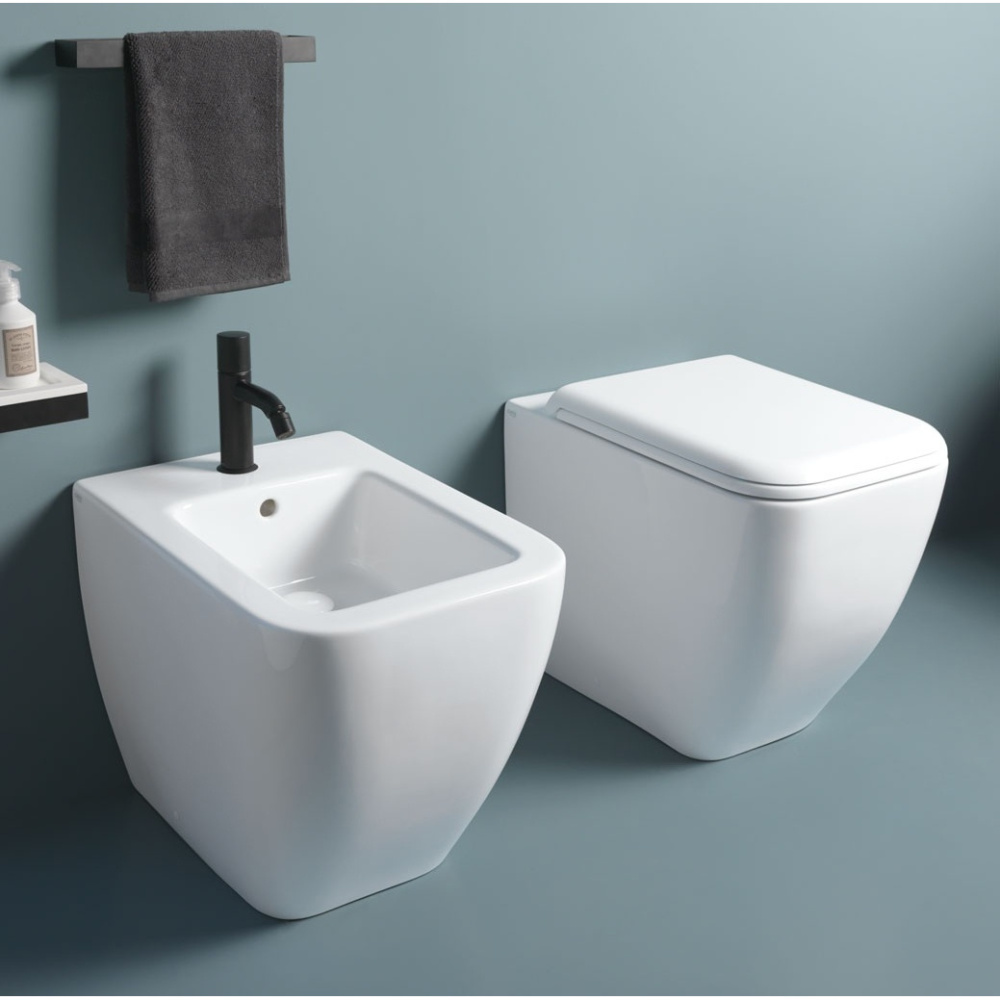 Ceramica CIELO Shui Comfort SHCOVAKTR bia - Унитаз напольный пристенный 55*38 см, Rimless безободков
