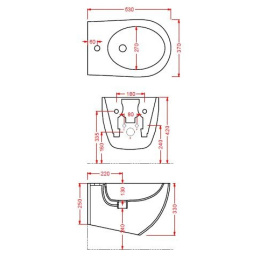 Биде подвесное ArtCeram File (FLB001 05 00) белый