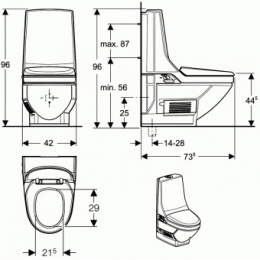 Электронный унитаз Geberit AquaClean 8000 plus 185.100.11.1 крышка микролифт, с функцией биде