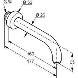 Фото Излив для ванны Kludi Bozz (3850539) черный матовый
