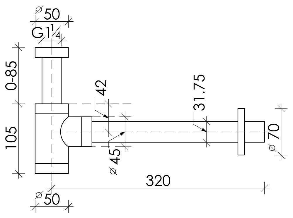 Фото Сифон для раковины Ceramica Nova 70001CH хром