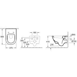 Инсталляция Tece с унитазом Villeroy&Boch Subway 5600 1001, сиденье микролифт
