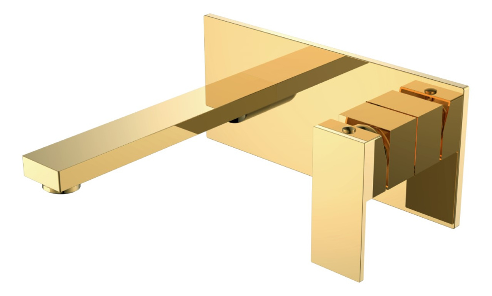 Фото Cмеситель для умывальника Boheme Qubic (475-G) золото