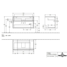 Villeroy Boch Collaro C01900VK Тумба под раковину 1000х500 мм (Soft Grey)