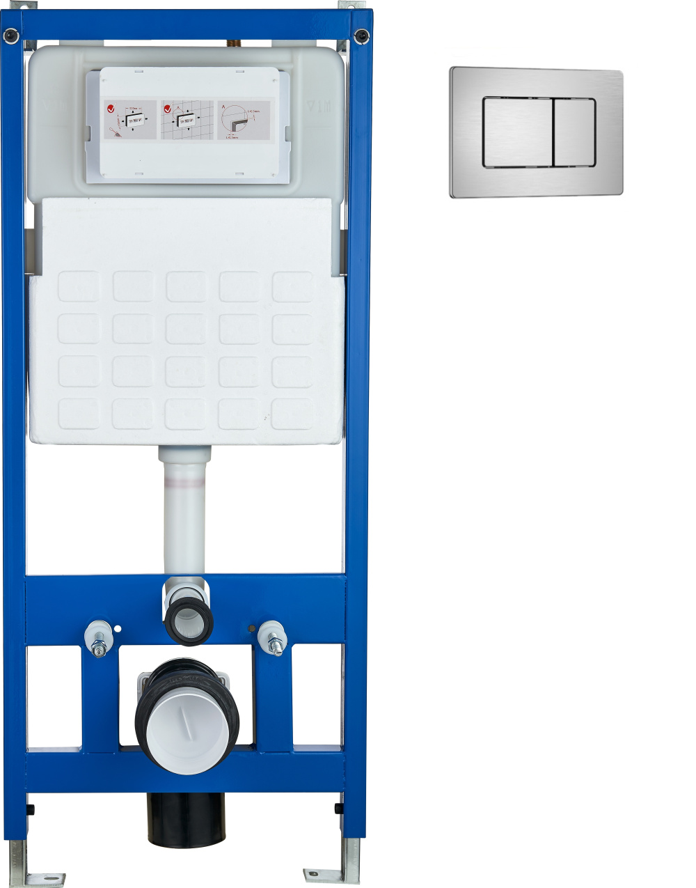 Фото Инсталляция для унитаза CR556 с кнопкой сливного бачка CR03GS глянцевая сталь Cerutti SPA