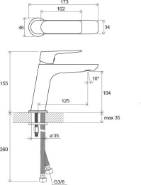 Фото Смеситель для умывальника Ravak Classic (X070080), хром