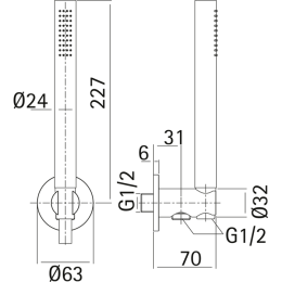 Душевой гарнитур Cisal Xion DS018300D1, серый