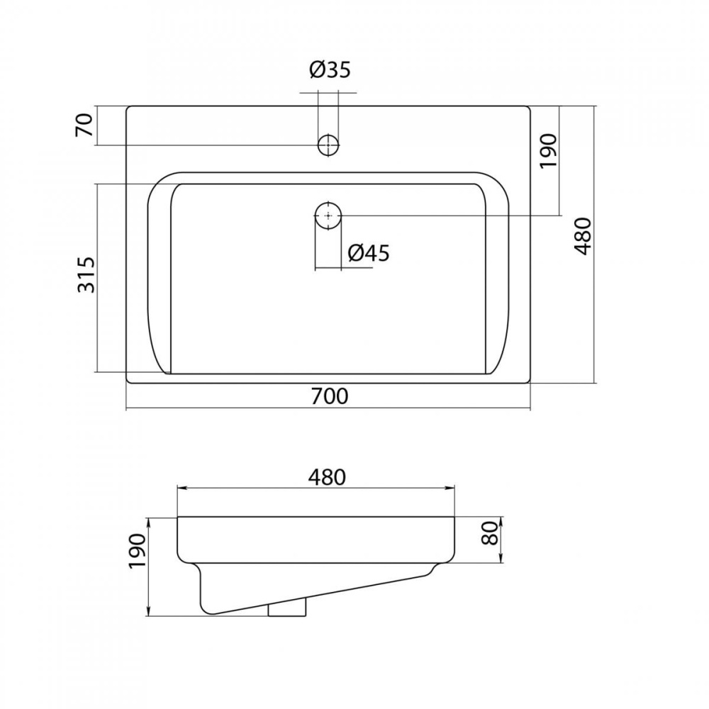Фото Santek 1WH302083 Раковина Тигода 70