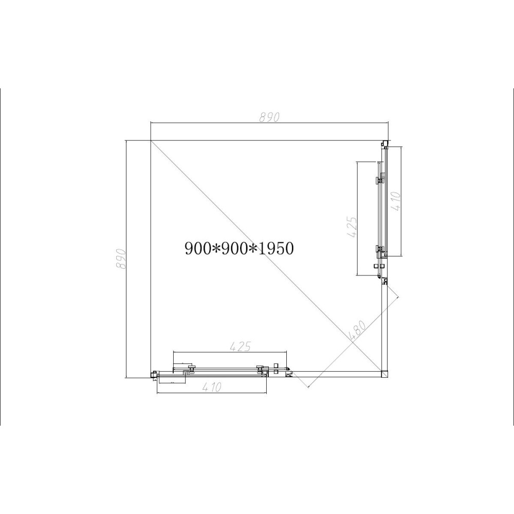 Душевой уголок Vincea Slim-N (VSS-4SN900CL) хром