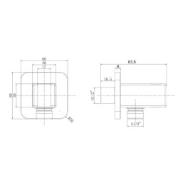 Omnires 8815GR Угловой соединительный элемент (графит)