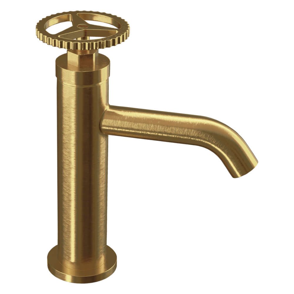 Фото Смеситель для раковины Remer Chrono CH12BG, золото брашированное