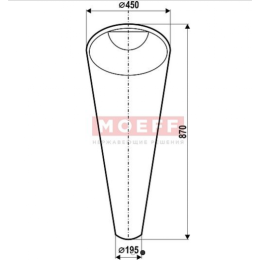 Фото Раковина конусная напольная из нержавеющей стали MOEFF MF-153