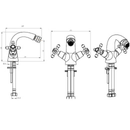 Фото Смеситель для биде Boheme Imperiale Presente (336) золото