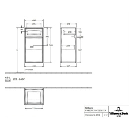 Villeroy Boch Collaro C032L1E8 Шкаф боковой для ванной комнаты, петли справа (White Wood)