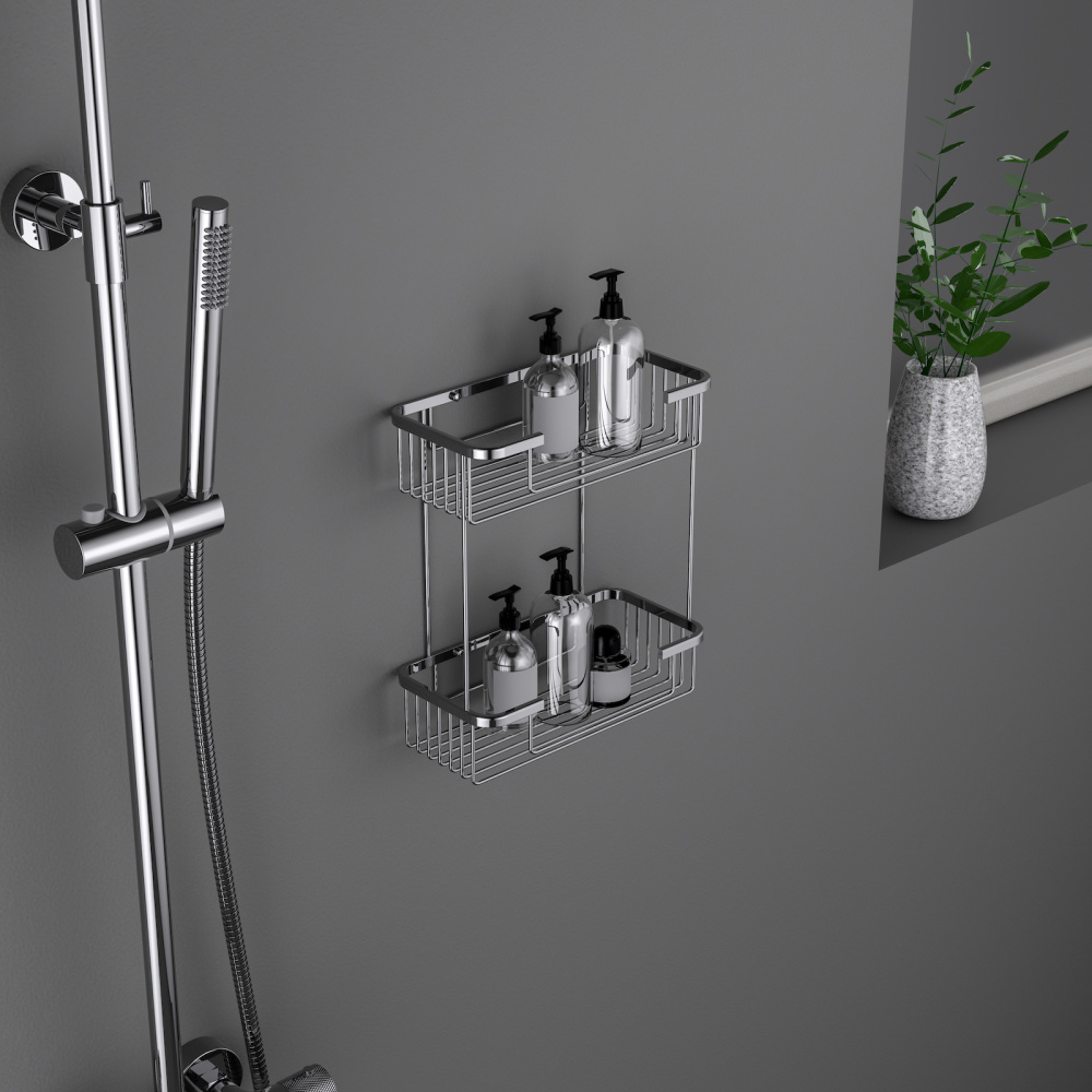 Фото Полка двойная Timo Saona 13083/00 хром