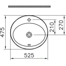 Раковина встраиваемая сверху 52,5 см Vitra S20 (5468B003-0001) белый