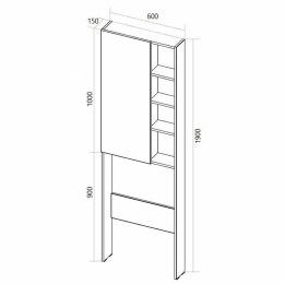 1Marka У92518 Шкаф Gaula 60Н 1д.White
