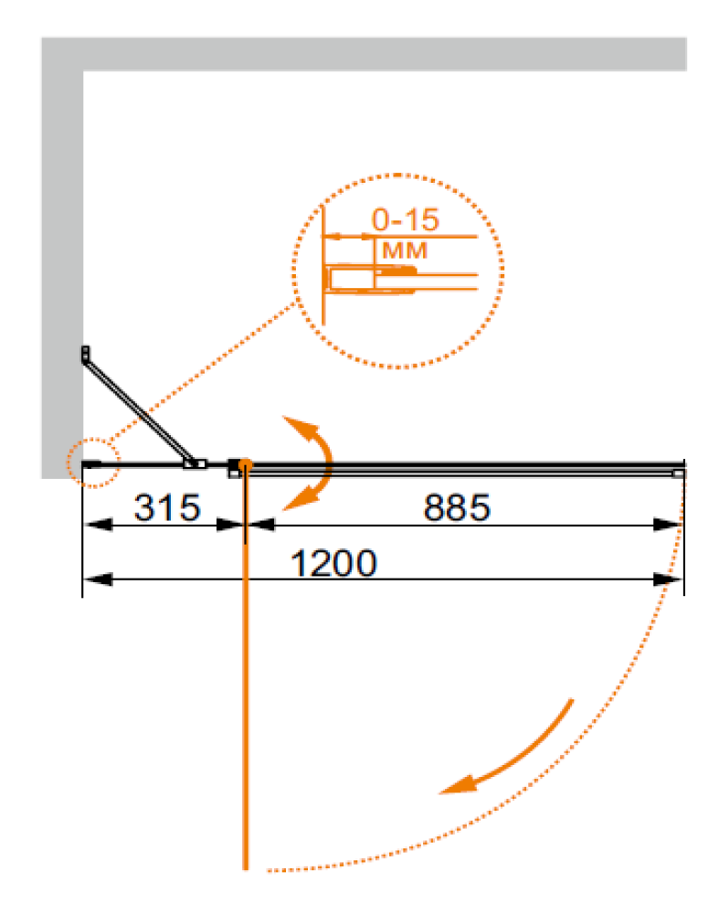 Душевая шторка на ванну Cezares Eco-O-V-11-120/140-C-Cr 120x140 см стекло прозрачное