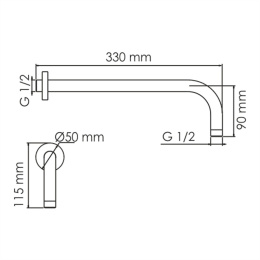 Фото Держатель верхнего душа WasserKRAFT A146, цвет - белый