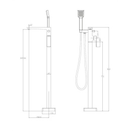 Omnires Parma PM7433GR Смеситель для ванны отдельностоящий (графит)
