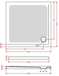 Фото Поддон ArtCeram Texture (PDQ008 15 00) серый