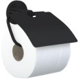 Nofer 16858.N Держатель для туалетной бумаги с крышкой NIZA чёрный
